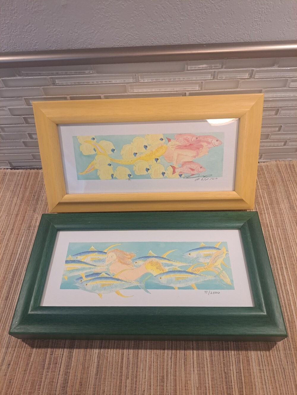 2 Mermaid ART Work. Signed By Artist And Numbered 11" X 6" X 1.25"